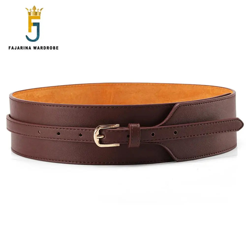 

Fashion Quality Pin Buckle Female Style Wide Belts Dressy Coat Dres Ladies Leather Decorative Girdle for Women Waistband LDFJ028