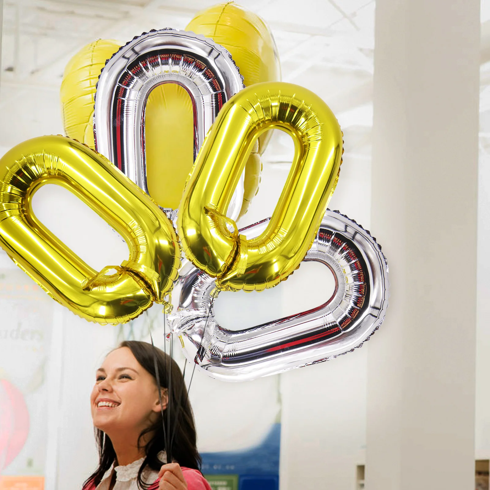 

1pcs Aluminium Foil Disco Dance Balloon Gold Silver Chain Link Balloon Hipop Baby Shower Birthday Wedding Party Decoration