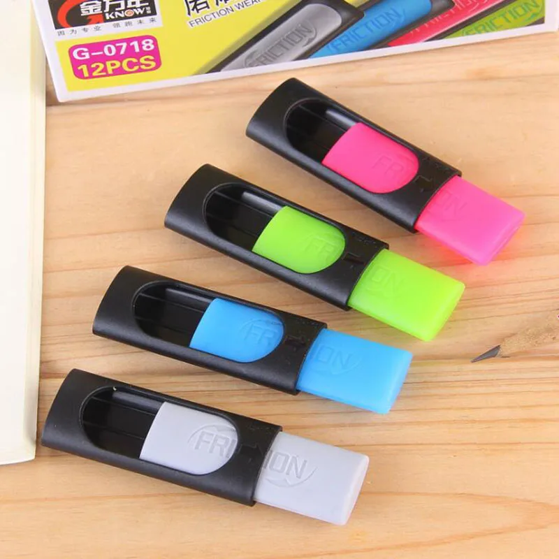 

2pc Friction Rubber Eraser Pen Rubber Brush Friction Special Rubber Children Students Learning Gifts Stationery (Random Colors)