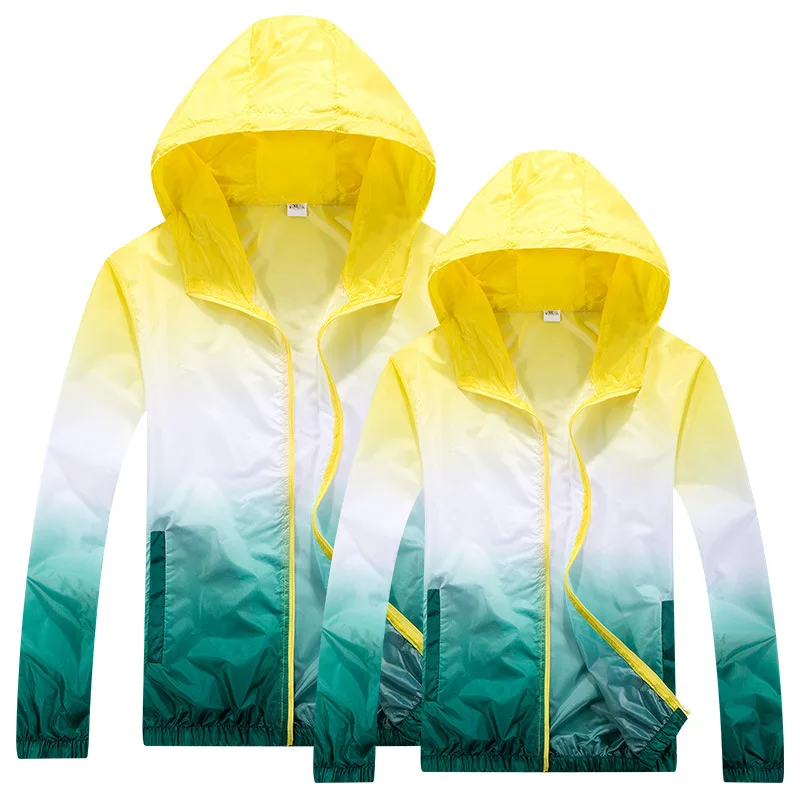 Новинка, ветронепроницаемая дышащая мужская куртка для бега, ветровка для женщин, уличная ветровка, спортивные куртки для мужчин, защита от ультрафиолета, мужское пальто - Цвет: Huang windbreaker