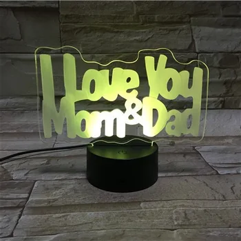 

I Love you Dad&Mom 3D LED night Light Romantic table Lamp