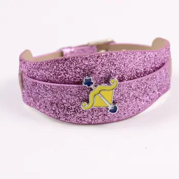 

12 Zodiac Bracelet Men 2017 Handmade DIY Glitter Leather Women Wrap Slide Charm Bracelets Bangles Jewelry