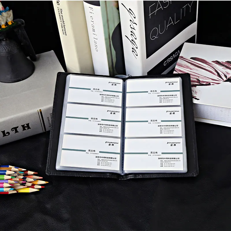 Классическая большой Ёмкость Бизнес держатель для карт из модного кожзаменителя 90 биты 180 карт Дело Коллекция Книга Бумажник