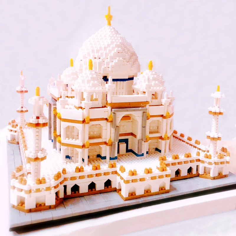 

Diamond NO Compatible legoeing city Taj Mahal gift 3d Word Great Architecture model building kits bricks nano blocks kids toys