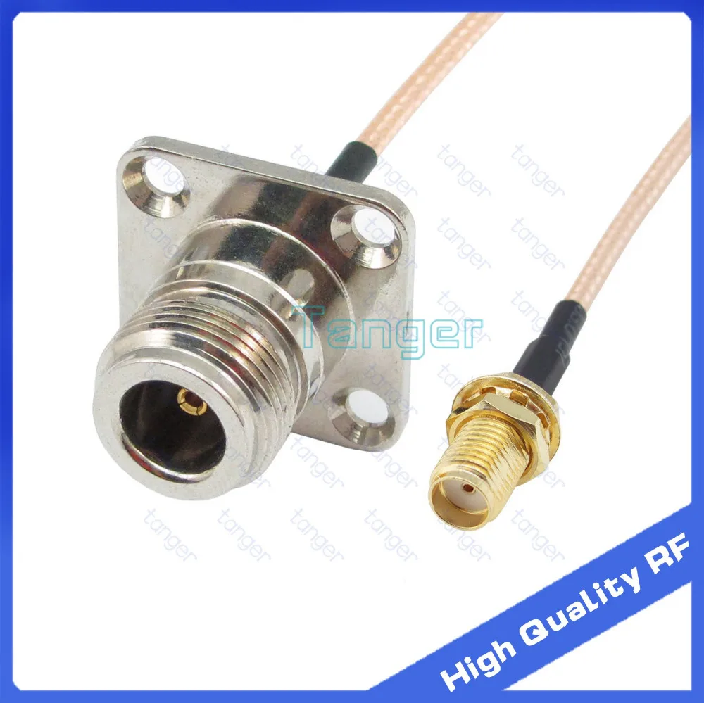 

N female 4hole panle to SMA female with RG-316 RF Coaxial Pigtail Jumper cable 6" 15cm Tanger High Quality RF cables