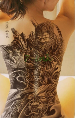 388 Transfert Deau Tatouage Autocollant Chine Mythe Dos Entier Tatouage Beau Singe Roi Imperméable Temporaire Faux Tatouage Flash Tatouage In