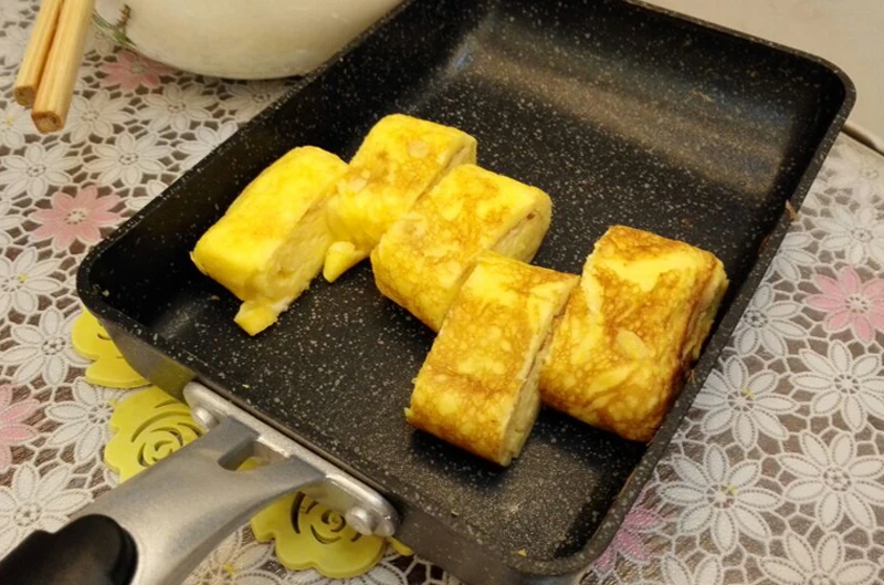Горячее предложение Sarten Tamagoyaki алюминиевая Фотолюминесцентная сковорода