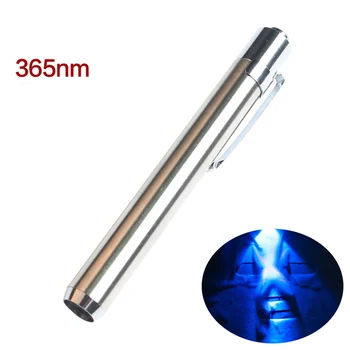 

Stainless Steel 365nm UV Waterproof Led Flashlight Portable Mini Torch Ultraviolet Flashlight Detector Lamp for AAA Battery