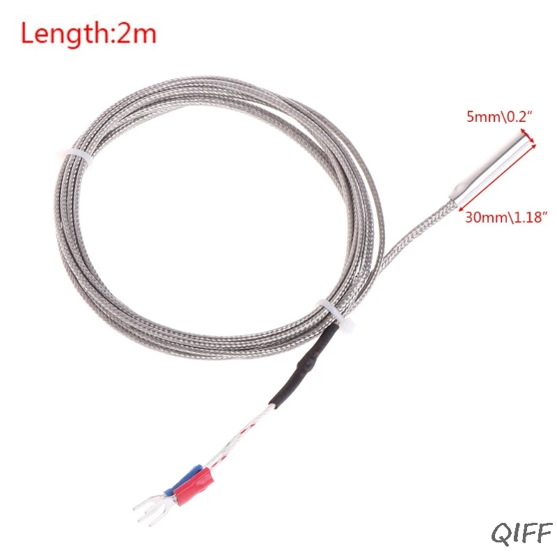2 м К-тип термопары Датчик температуры 0-600C 5*30 мм Зонд из нержавеющей стали Mar28