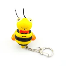 Инновационный милый электронный в форме пчелы брелок с светильник и звук(желтый+ черный