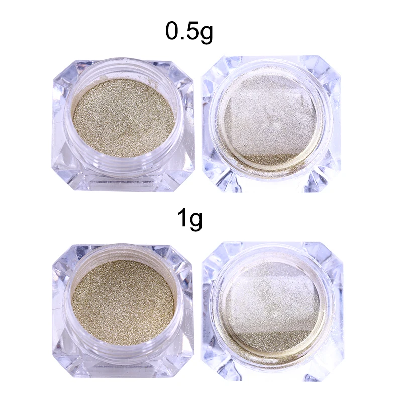 Серебро Золото мерцающий зеркальный ногтевой порошок Маникюр дизайн ногтей хром пигмент ногтей Блеск пыли порошки