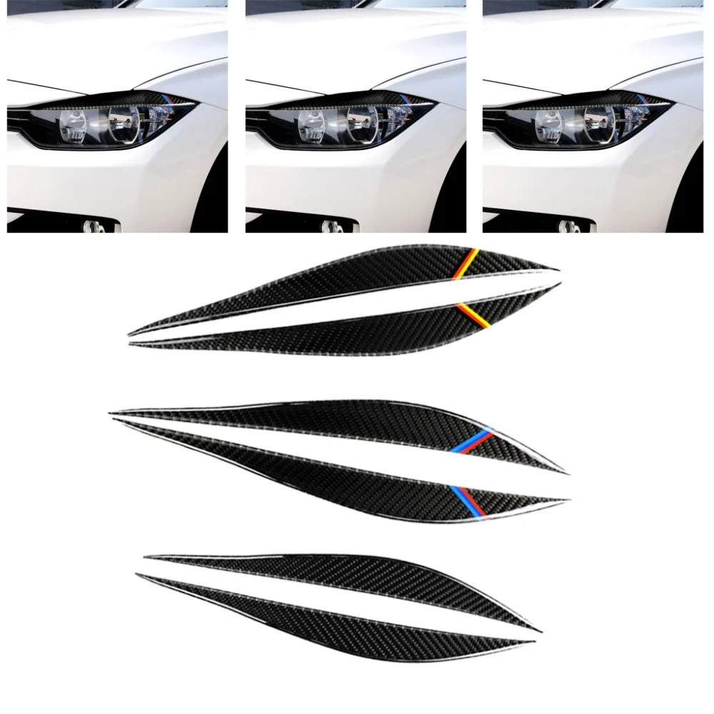1 пара углеродного волокна фара Брови Веки Накладка для BMW F30 3 серии 13-15 320i 325i 316