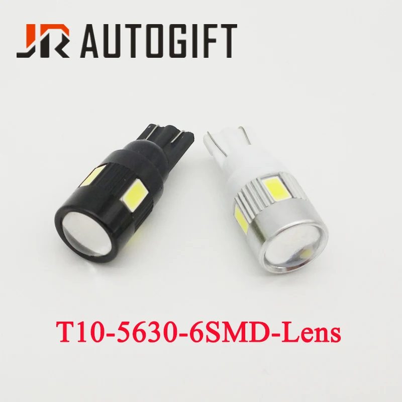 4 шт. T10 5630 6SMD объектив 194 168 W5W 6LED лампы 12V 24V 360 градусов Авто Клин номерного знака светильник с одним чипом для универсальных машин стайлинга автомобилей