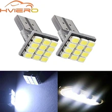 2X T10 W5W 12SMD 1206 Автомобильный Клин Белый светодиодный DC 12V Canbus без ошибок декодер автомобильные Внешние огни номерного знака угловая резервная лампа