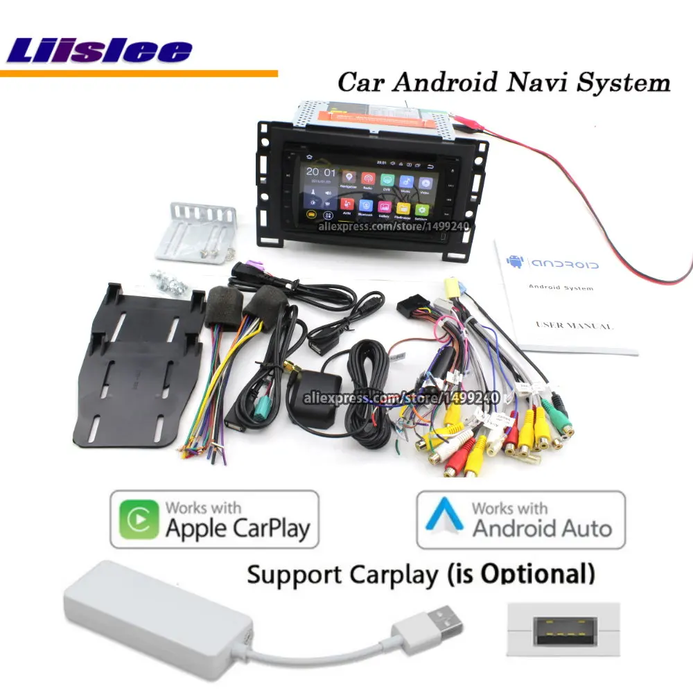 Liislee автомобильный Android 7,1 для Chevrolet Malibu 2004~ 2012 Стерео Радио DVD BT Carplay gps навигационная карта навигационная система Мультимедиа - Цвет: Machine add carplay