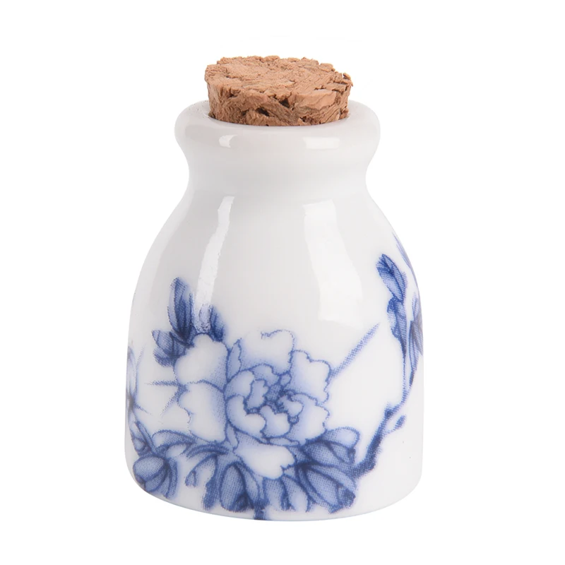 1 шт. акриловое мини-жидкие, сухие глиттеры бутылка пион/Magpie с принтом керамический стеклянный Dappen Блюдо чаша чашка с деревянная крышка - Цвет: blue