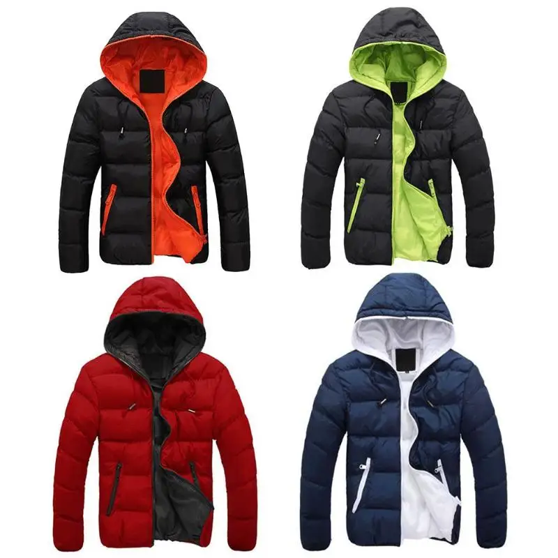 2019 Winter Cotton Warm Outwear Parka Winter Jacket Men Hooded Collar Coat Mens Warm Down Casual Coats with Zipper Pocket 11