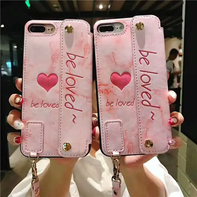 Модные роскошные чехлы-бумажники для iPhone X Xr Xs Max 6 6s 7 8 Plus Розовый