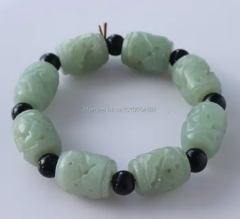 

shitou 00105 Ancient Chinese jade bangle Hollow out carve elastic jade Bracelet