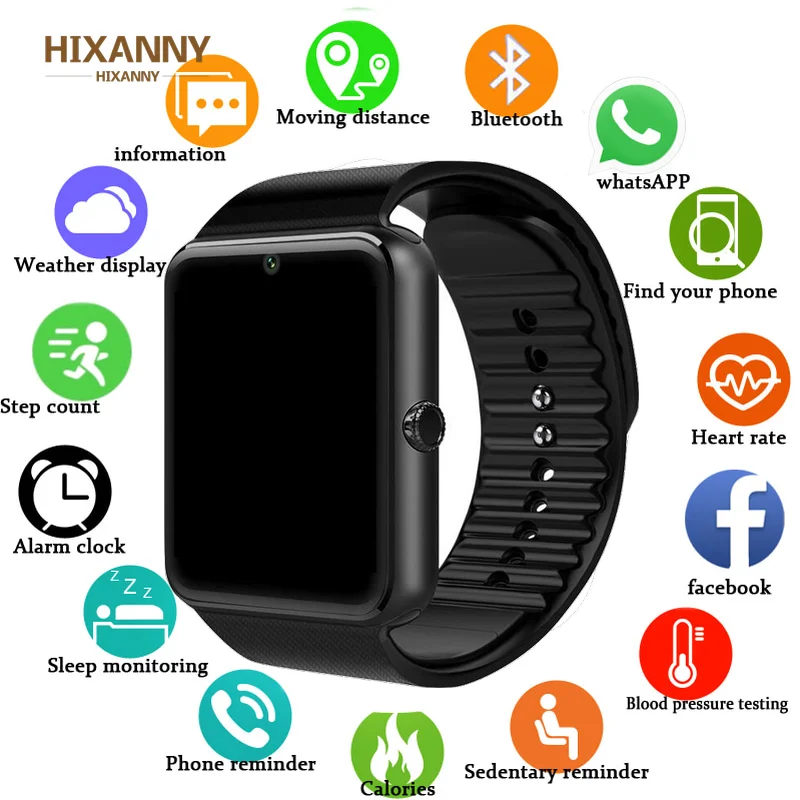 

2019SmartClock GT08 Clock Sync Notifier Support Sim TF Map Bluetooth Connectivity Android Telephone Smartwatch Legion Smartwatch