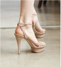Freeshipping Best Selling European Classic Thin High Heel 12cm Platform 3cm Sexy Sandals Women Fashion Shoes Size 34-39 B009