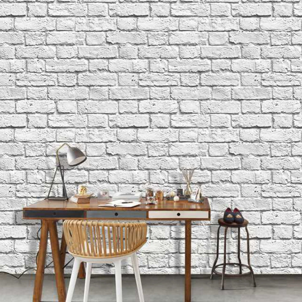 

Rustic brick grey wall livingroom background 3d brick wallpaper Mural Photowall 3d papel de pared room decoration FLC49001