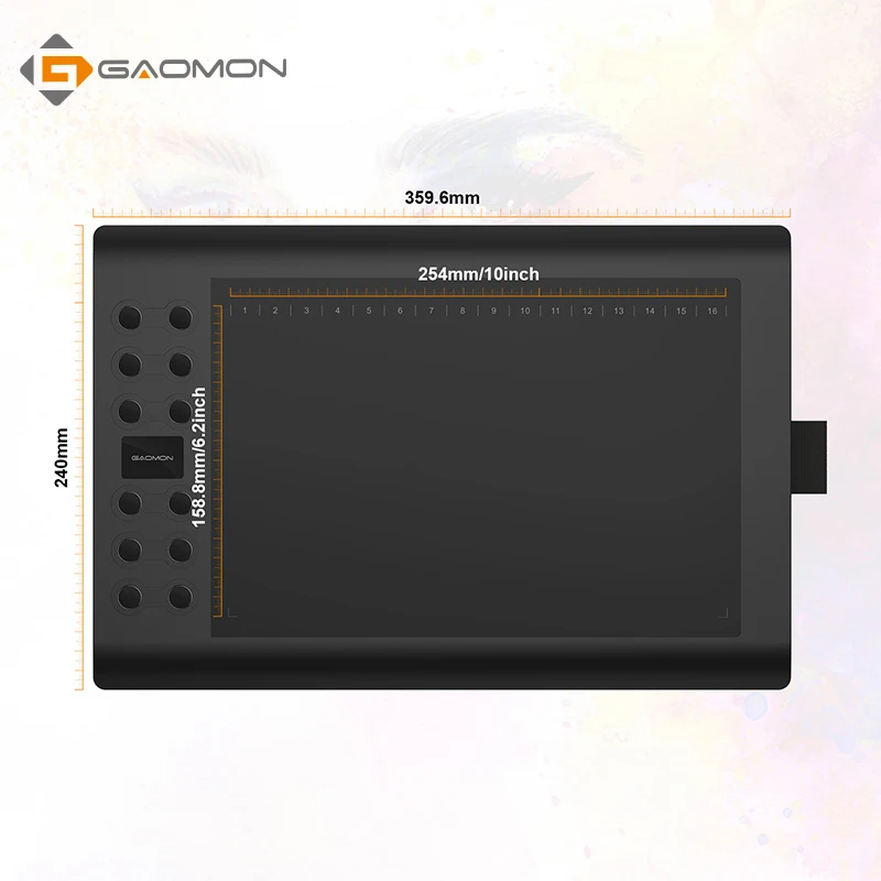  Original GAOMON 12 expresas llaves M106K Digital USB DrawingTablets de edición de fotos de dibujo c