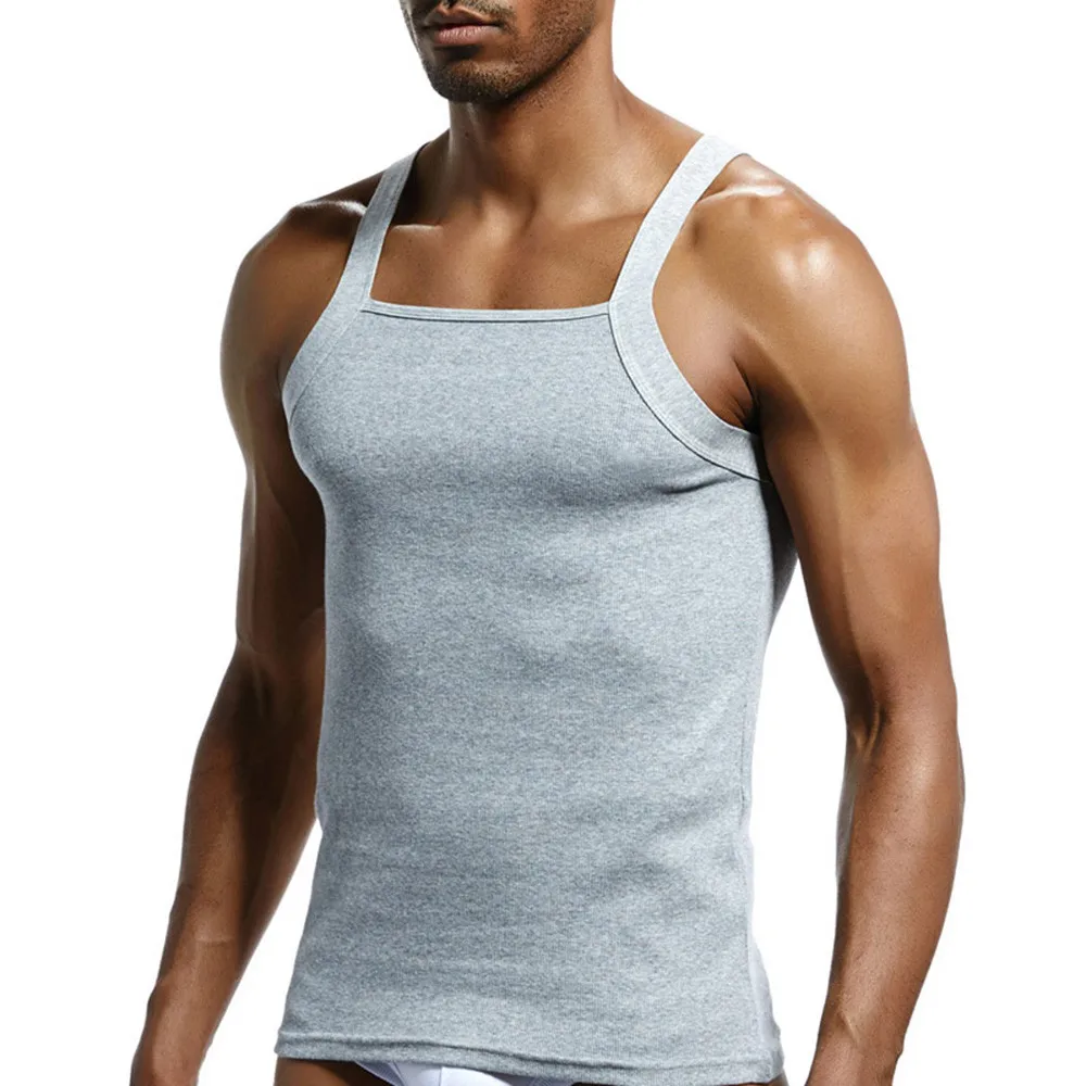 

Tank Top Men's Casual Solid Designer Cut Ribbed Cotton Vests Top Blouse Tank Top Men Ropa Hombre Debardeur Homme
