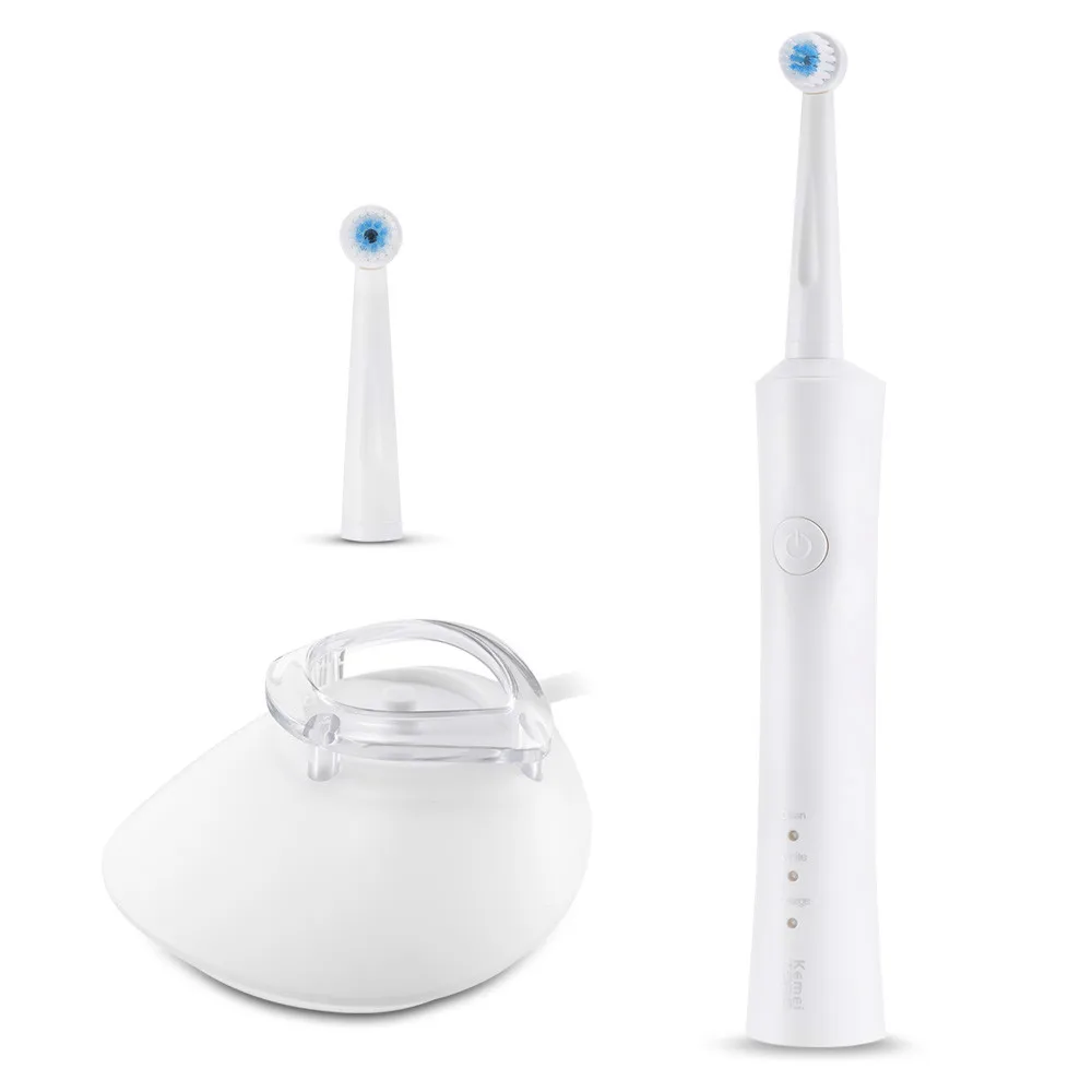 

Reciprocating Rotating Waterproof Rechargeable Electric Toothbrush with 2 Heads Oral Hygiene Dental Care for Kids Adults