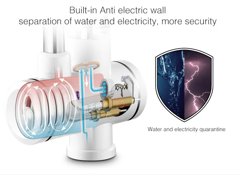 Электрический водонагреватель Кухня Электрический кран воды, 220 В/3kw tankless Ванная комната Кухня нагрева воды крана с цифровой светодиодный