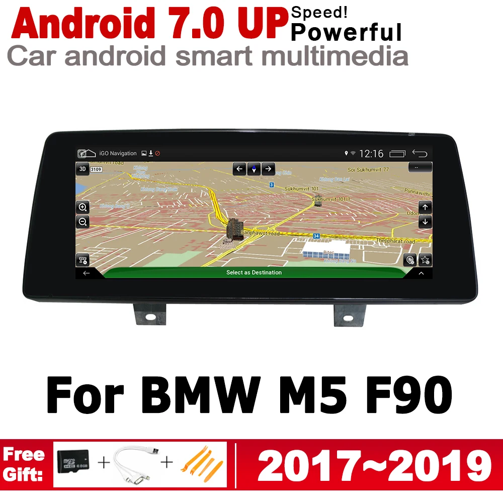 

Android IPS car player for BMW M5 F90 2017~2019 EVO orginal Style Screen Stereo Autoradio gps navigation NAVI Map Bluetooth WiFi
