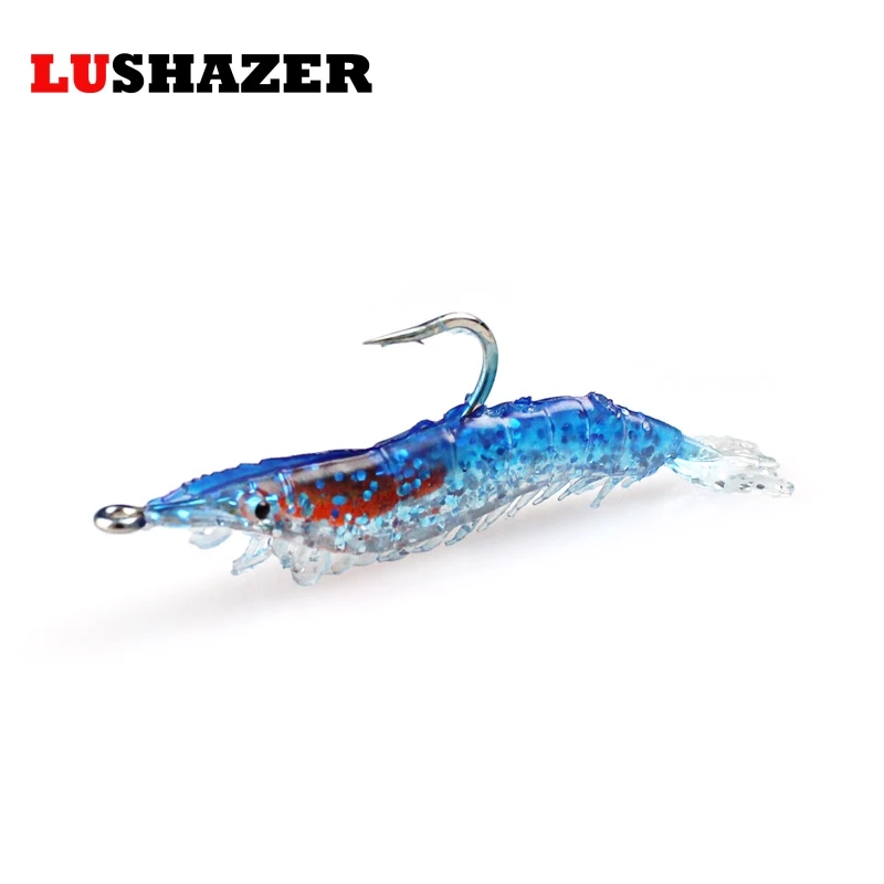 

6pcs/lot LUSHAZER fishing soft lures 3.5g 6.5cm soft baits silicone bait isca artificial fishing wobblers shrimp lure tackles