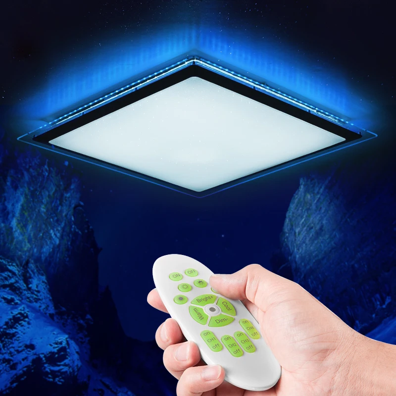 Modern Led Ceiling Light 60w Smart Remote Control Rgb