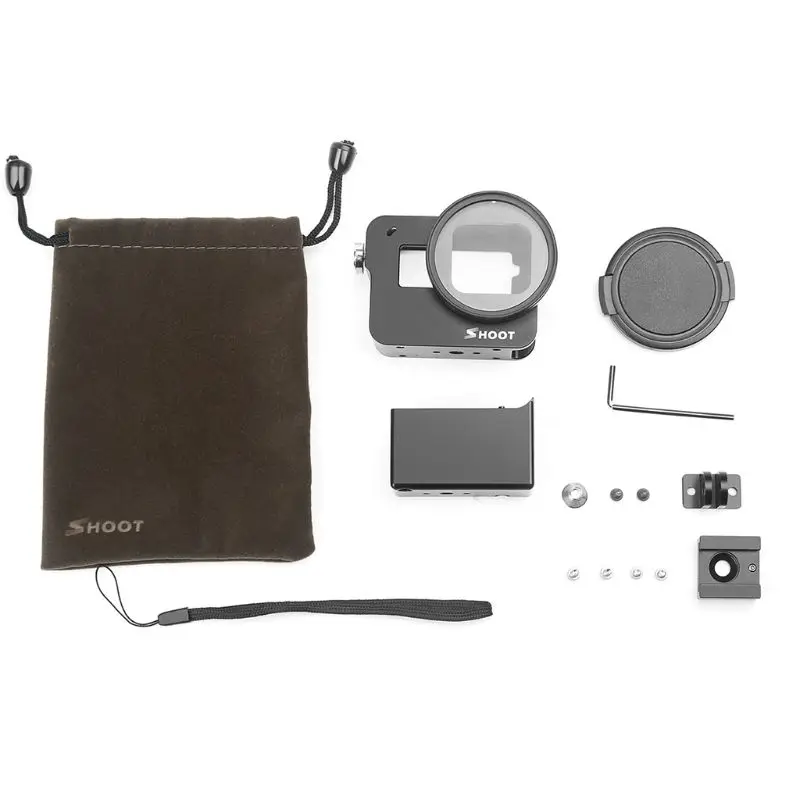 

CNC Metal Aluminum Alloy Protective Case Cage Frame Shell with UV Fliter for GoPro Hero 7 6 5 Sprots Camera Accessories