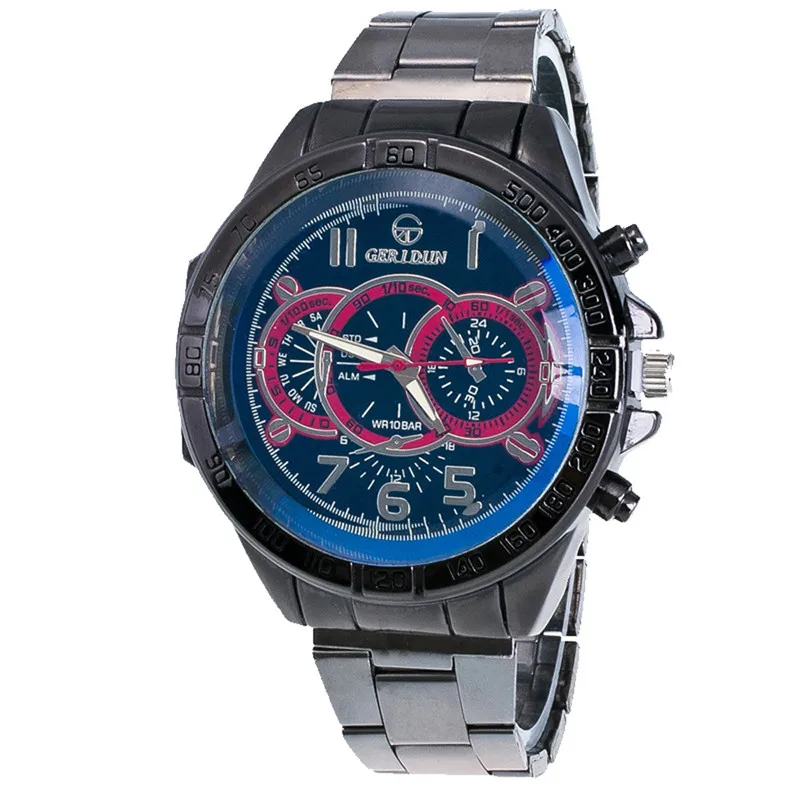 Fashion Men Motion Form Stainless Steel Sport Quartz Hour Wrist Analog Watch Luxury Male Hour #2AP25 (4)