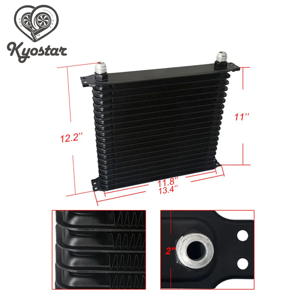 

Universal 19 Row Engine Trust Type Oil Cooler + Oil Filter Sandwich Plate Adapter Single Kit Stainless Steel Braided 10AN Hose