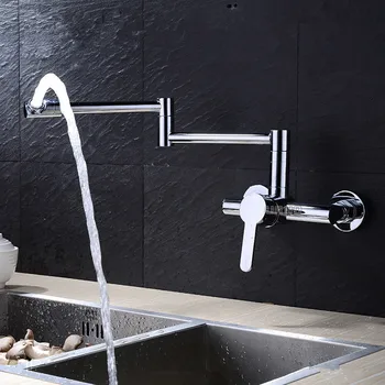 

2020 Wholesale New Arrival Contemporary Solid Brass Chrome Hot And Cold Kitchen Sink Mixer Tap Wall Mounted Pot Filler Faucet