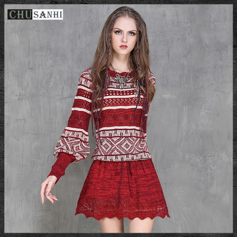 Vintage manica lunga mini abiti maglione per le donne ragazze Retro abiti  invernali calda Lana sweter vestito falsi abiti firmati sexy|dress  for|dress for womensweater dress - AliExpress