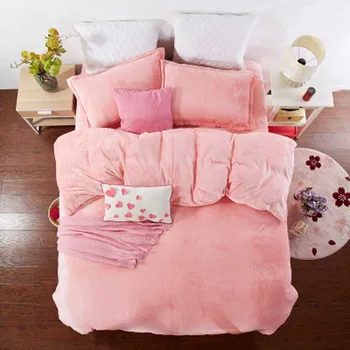 

Autumn And Winter Warm Flannel Bedding Sets Fleece Duvet Cover Fitted Sheet Bed Cloth King Queen Twin Size