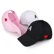 Потрясающая бейсбольная кепка с надписью «сердце», бейсболка для мужчин и женщин, Кепка с козырьком, s Dad Bone, пара влюбленных, Спортивная Кепка с металлической буквой