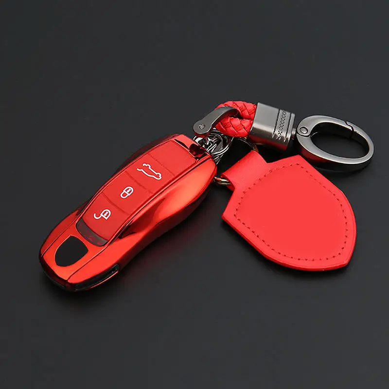 

Car Styling Key Case For Porsche Boxster Cayman 911 Panamera Cayenne Key Chain Cover Key Case Cover Holder Ring