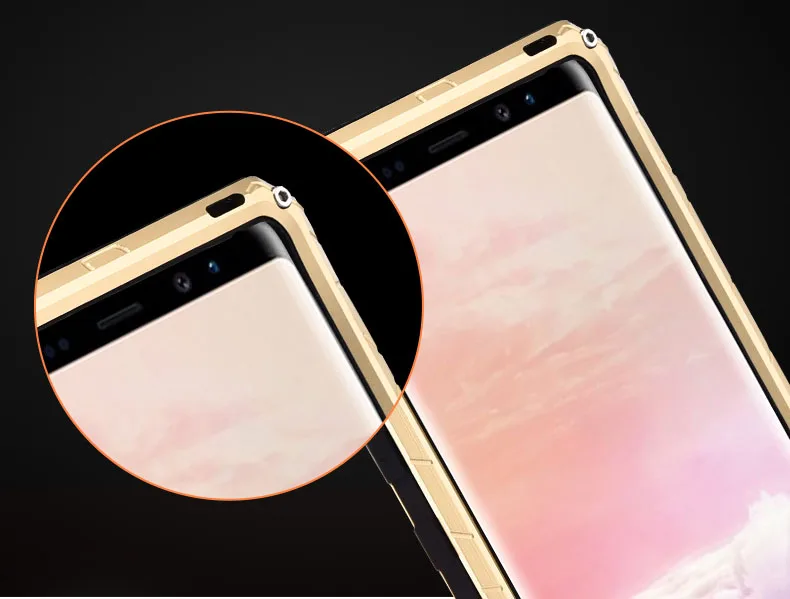 iMatch Water Resistant Shockproof Dust/Dirt/Snow-Proof Aluminum Metal Military Heavy Duty Armor Protection Case Cover for Samsung Galaxy Note 8
