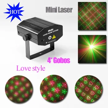 

Mini Portable Sound Active Multiple Patterns Green Red RG Xmas Stage lighting Projector DJ Show Wedding Dance Bar Party Light-W