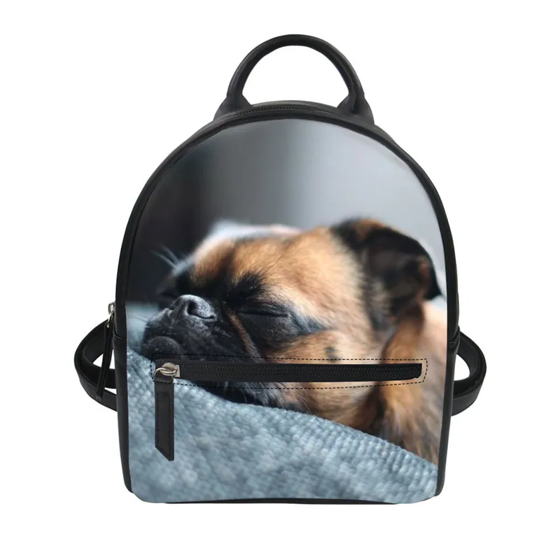 

ELVISWORDS Dog Print Small Backpack Bag Shoulder Bag Laptop Daypack Lightweight Daypack With Hydration Bladder Mini Backpack