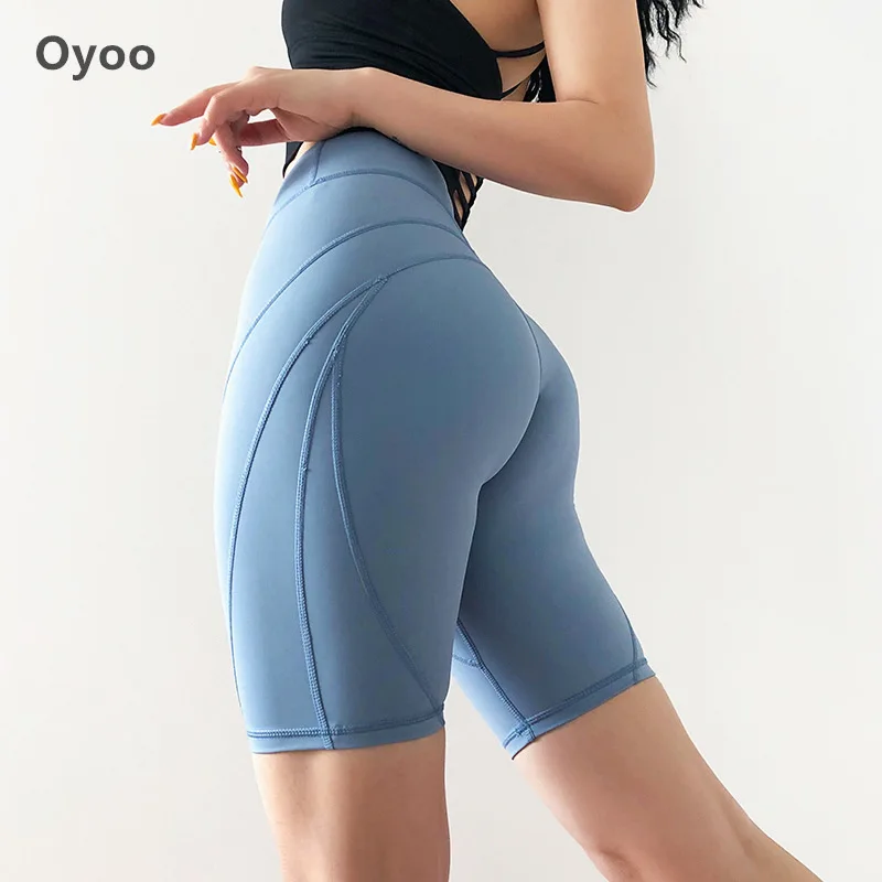 

Oyoo Booty Push Up Yoga Shorts High Waisted Pink Gym Workout Shorts For Women Spandex Summer Running Fitness Shorts
