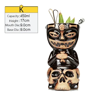 Hawaii-Themed Ceramic Tiki Beverage Mug