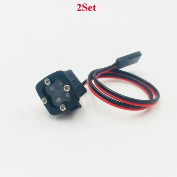 

2Set White Square Light LED 7V Spotlight Simulation Bumper for RC Model Cars Spare Parts Car Shell