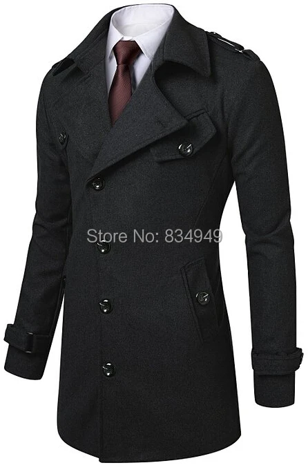 Custom Made Black Gray Single Breasted Trench Coat Men, Winter Overcoat Men Long Coat, Cashmere Wool Coat Winter Coats For Men Custom Made Black Gray Single Breasted Trench Coat Men, Winter Overcoat Men Long Coat, Cashmere Wool Coat Winter Coats For Men