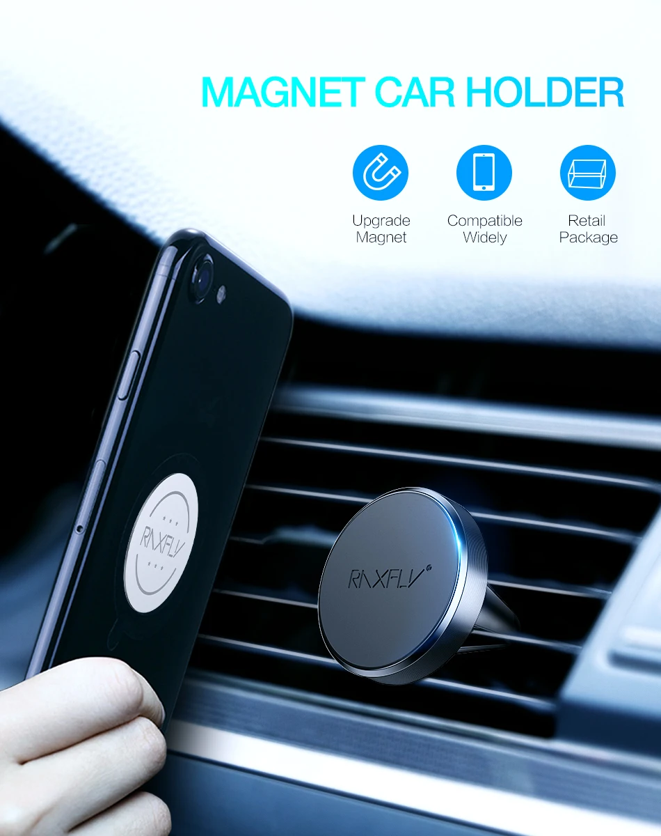 iphone stand RAXFLY Magnetic Phone Holder Car For Redmi 4X Note 5 Pro Air Vent Mount Holder For Phone in Car Magnet Stand For iPhone X XS MAX mobile holder