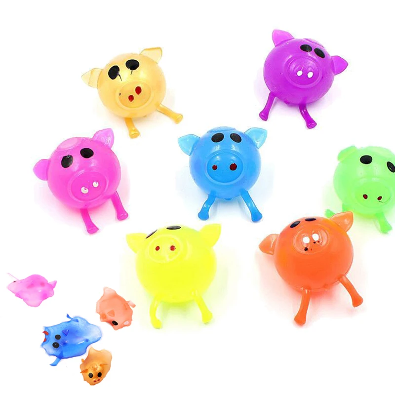 

Colourful Cute Anti Stress Splat Water Pig Ball Vent Toy Venting Sticky Smash Squeeze Novelty Jokes Prank Wacky Toys For Childre